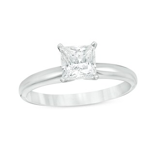 Previously Owned - 1.50 CT. Princess-Cut Diamond Solitaire Engagement Ring in 14K White Gold (J/I3)