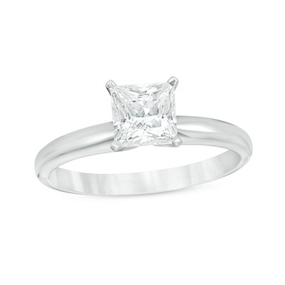 Previously Owned - 1.50 CT. Princess-Cut Diamond Solitaire Engagement Ring in 14K White Gold (J/I3)