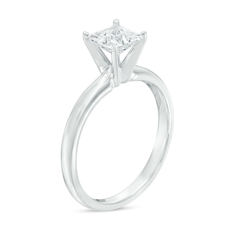 Main Image 2 of Previously Owned - 1.50 CT. Princess-Cut Diamond Solitaire Engagement Ring in 14K White Gold (J/I3)