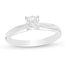 Previously Owned - 0.50 CT. Lab-Grown Diamond Solitaire Engagement Ring in 14K White Gold (F/SI2)