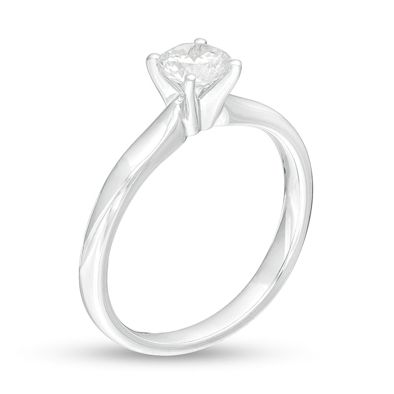 Previously Owned - 0.50 CT. Lab-Grown Diamond Solitaire Engagement Ring in 14K White Gold (F/SI2)