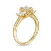 Previously Owned - 0.95 CT. T.W. Princess-Cut Diamond Frame Past Present Future® Engagement Ring in 14K Gold