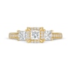 Previously Owned - 0.95 CT. T.W. Princess-Cut Diamond Frame Past Present Future® Engagement Ring in 14K Gold