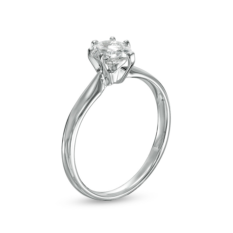 Previously Owned - 0.70 CT. Pear-Shaped Diamond Solitaire Engagement Ring in 14K White Gold (I/I1)