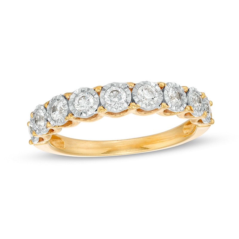 Main Image 1 of Previously Owned - 0.50 CT. T.W. Diamond Nine Stone Anniversary Band in 10K Gold