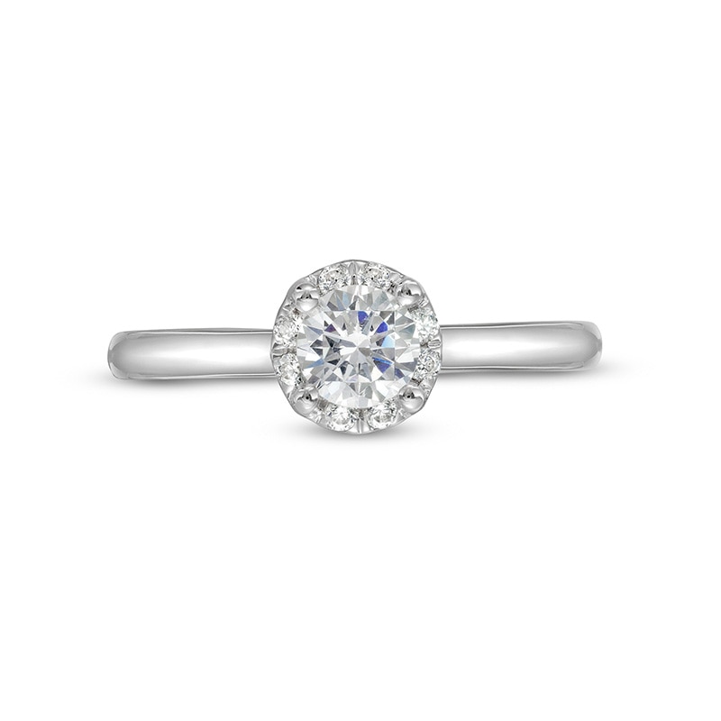 Previously Owned - 0.62 CT. T.W. Lab-Grown Diamond Frame Engagement Ring 14K White Gold (F/SI2)