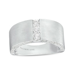 Previously Owned - Vera Wang Men's 0.69 CT. T.W. Lab-Grown Diamond Wedding Band in 14K White Gold