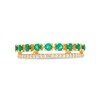 Previously Owned - Lab-Created Emerald and White Lab-Created Sapphire Split Double Row Ring in 10K Gold