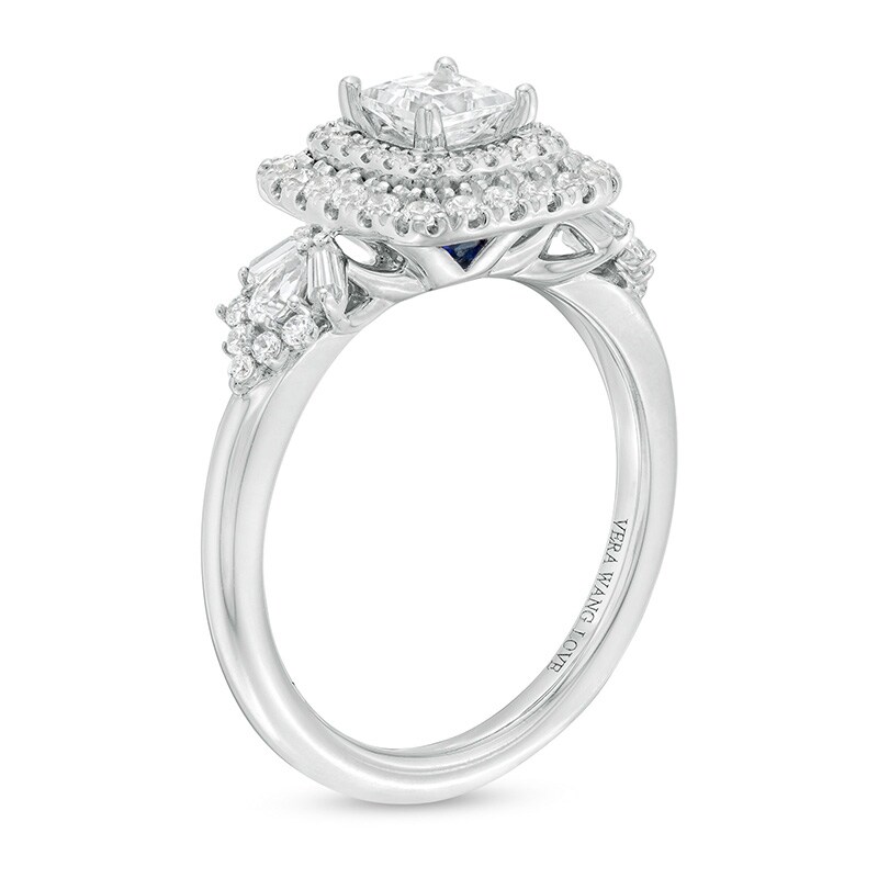 Previously Owned - Vera Wang Love Collection 0.95 CT. T.W. Princess-Cut Diamond Frame Engagement Ring in 14K White Gold