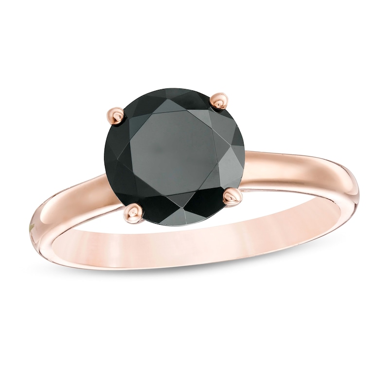 Previously Owned - 3.00 CT. Black Enhanced Diamond Solitaire Engagement Ring in 10K Rose Gold