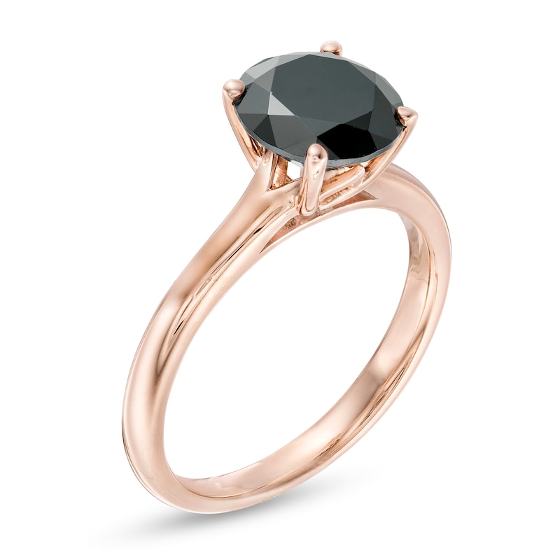 Previously Owned - 3.00 CT. Black Enhanced Diamond Solitaire Engagement Ring in 10K Rose Gold