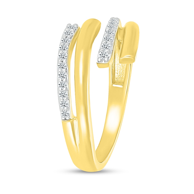 Previously Owned - 0.12 CT. T.W. Diamond Bypass Open Wrap Ring in 10K Gold