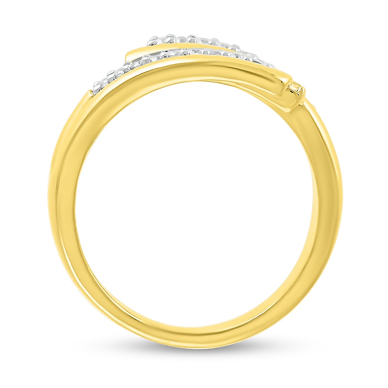 Previously Owned - 0.12 CT. T.W. Diamond Bypass Open Wrap Ring in 10K Gold