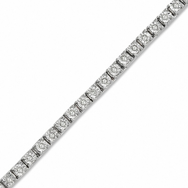 Previously Owned - 0.50 CT. T.W. Diamond Tennis Bracelet in Sterling Silver
