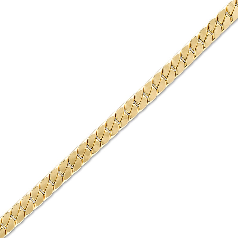 Previously Owned - 7.0mm Flat Curb Chain Link Bracelet in 18K Gold - 7.26"
