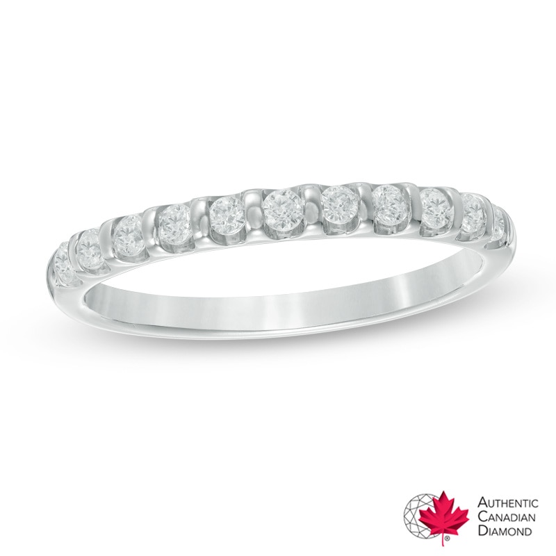 Previously Owned - 0.25 CT. T.W. Certified Canadian Diamond Wedding Band in 14K White Gold (I/I2)