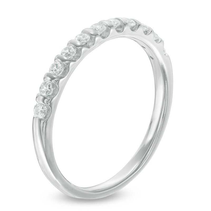Previously Owned - 0.25 CT. T.W. Certified Canadian Diamond Wedding Band in 14K White Gold (I/I2)