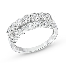 Previously Owned - 0.50 CT. T.W. Diamond Miracle Double Row Band in 10K White Gold