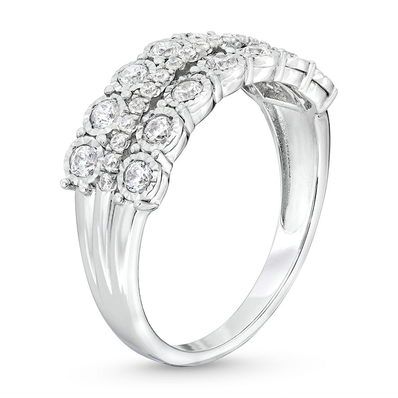 Previously Owned - 0.50 CT. T.W. Diamond Miracle Double Row Band in 10K White Gold