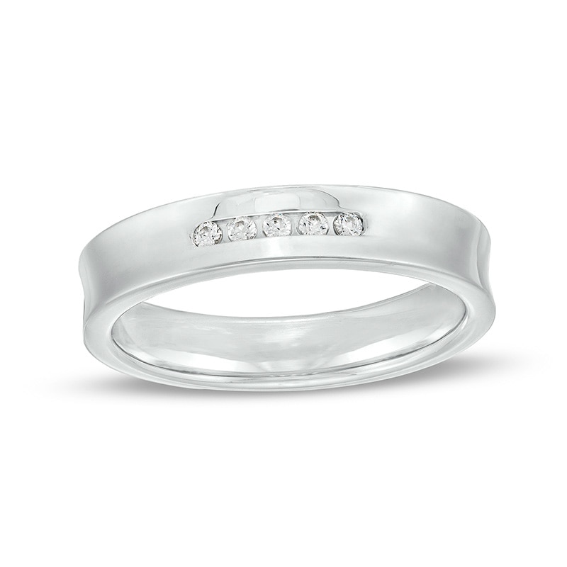 Previously Owned - 0.05 CT. T.W. Diamond Five Stone Anniversary Band in 10K White Gold
