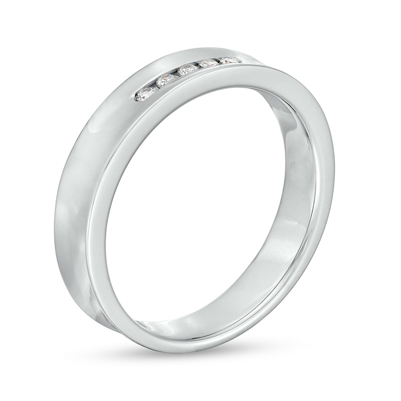 Previously Owned - 0.05 CT. T.W. Diamond Five Stone Anniversary Band in 10K White Gold