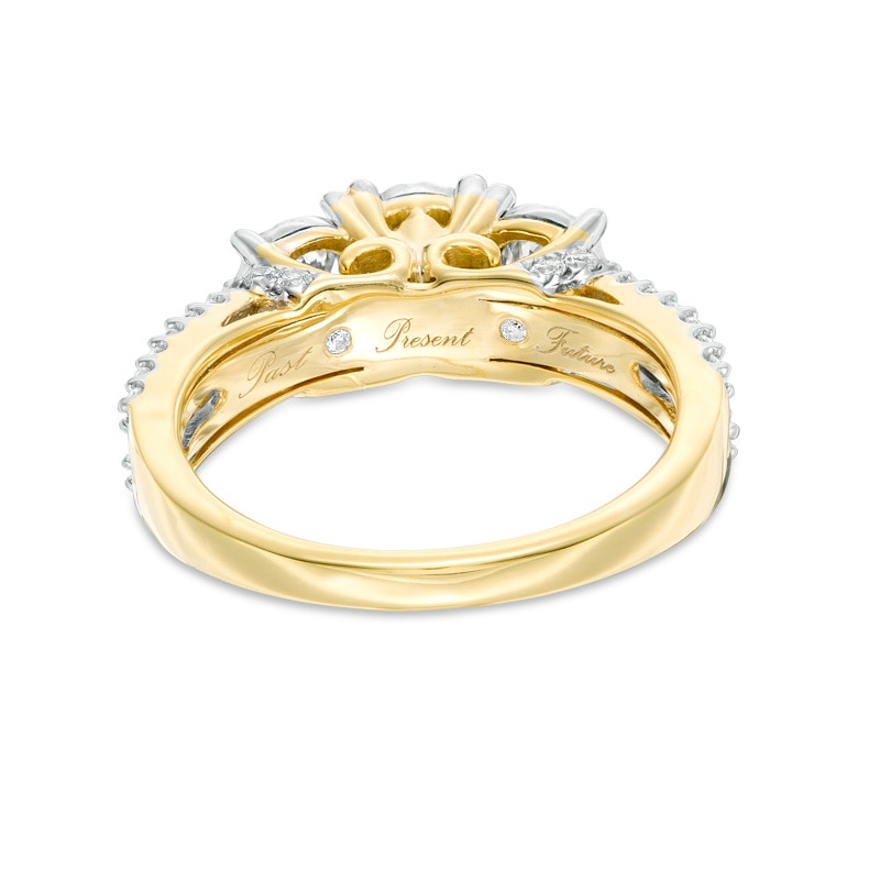 Previously Owned - 1.00 CT. T.W. Diamond Past Present Future® Split Shank Engagement Ring in 10K Gold