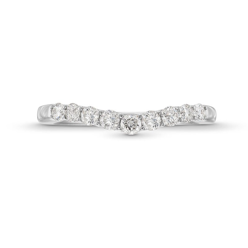 Previously Owned - 0.40 CT. T.W. Diamond Nine Stone Contour Anniversary Band in 14K White Gold