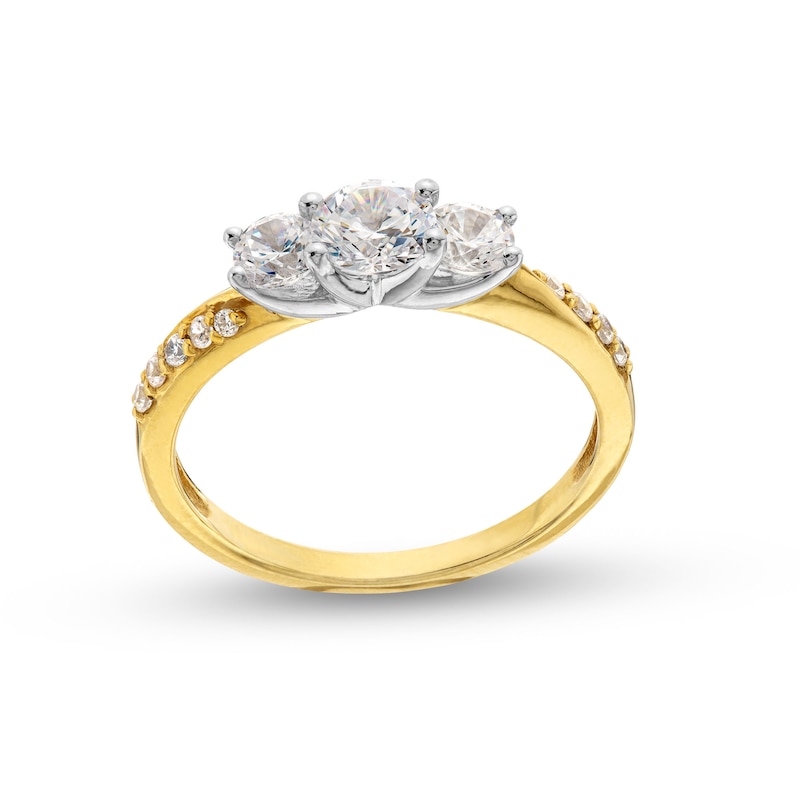 Previously Owned - 1.00 CT. T.W. Diamond Past Present Future® Engagement Ring in 10K Gold