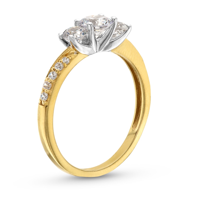 Previously Owned - 1.00 CT. T.W. Diamond Past Present Future® Engagement Ring in 10K Gold