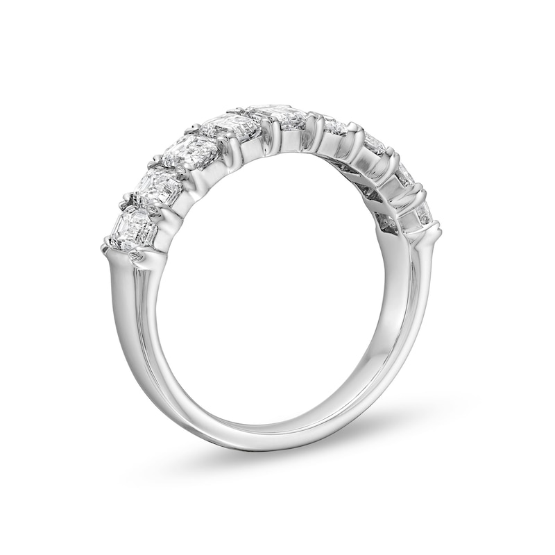 Previously Owned - 2.00 CT. T.W. Emerald-Cut Certified Lab-Grown Diamond Nine Stone Anniversary Band in 14K White Gold (F/VS2)