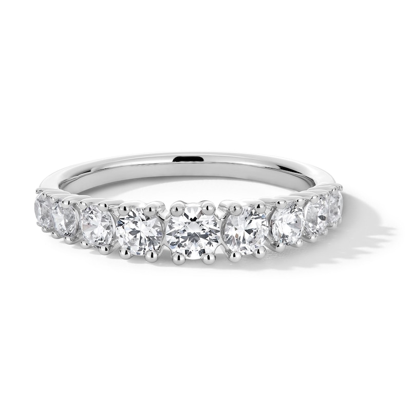 Previously Owned - 1.00 CT. T.W. Lab-Grown Diamond Graduated Nine Stone Anniversary Band in 14K White Gold (F/VS2)