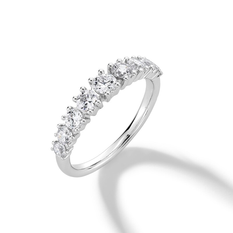 Previously Owned - 1.00 CT. T.W. Lab-Grown Diamond Graduated Nine Stone Anniversary Band in 14K White Gold (F/VS2)