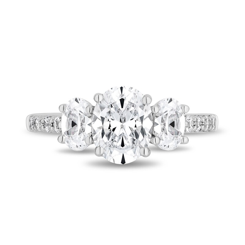 Previously Owned - Enchanted Star Cinderella 2.75 CT. T.W. Oval Certified Lab-Grown Diamond Engagement Ring in 14K White Gold (F/VS2)