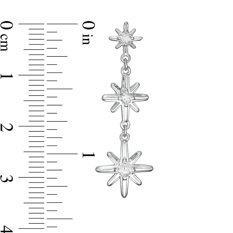 Previously Owned - 0.50 CT. T.W. Certified Canadian Diamond True North Triple Drop Earrings in 10K White Gold (I/I2)