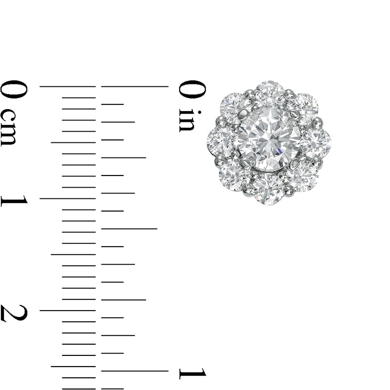 Previously Owned - 3.00 CT. T.W. Diamond Flower Frame Stud Earrings in 10K White Gold