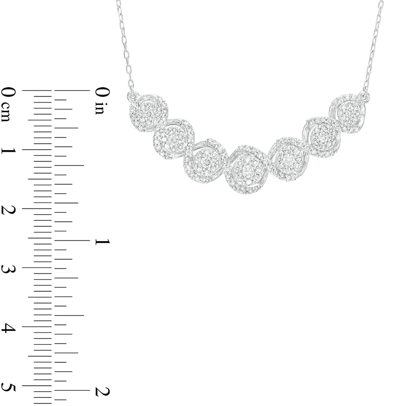 Previously Owned - 1.00 CT. T.W. Diamond Twist Necklace in 10K White Gold