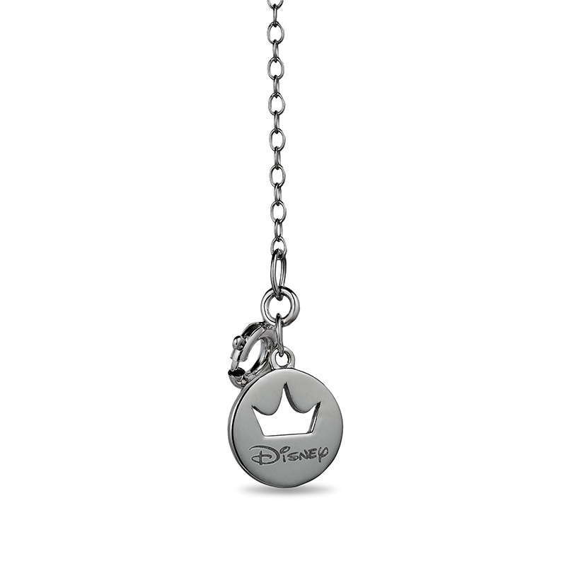 Previously Owned - Enchanted Disney Villains Maleficent Black Onyx and 0.0115 CT. T.W. Diamond Heart Pendant in Sterling Silver - 19"