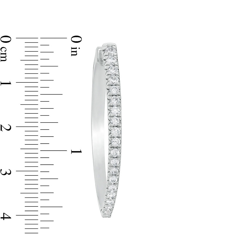 Previously Owned - 1.50 CT. T.W. Diamond Hoop Earrings in 10K White Gold