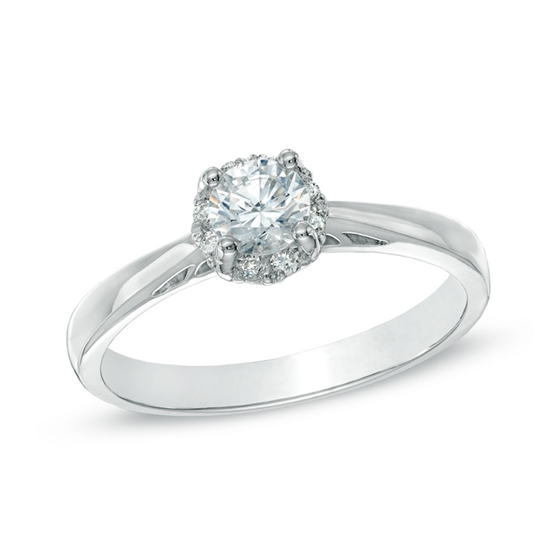 Previously Owned - 0.50 CT. T.W. Certified Canadian Diamond Engagement Ring in 14K White Gold (I/I1)