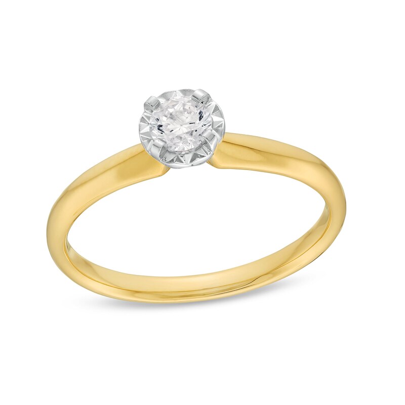 Previously Owned - 0.30 CT. Diamond Miracle Solitaire Engagement Ring in 14K Gold (J/I3)