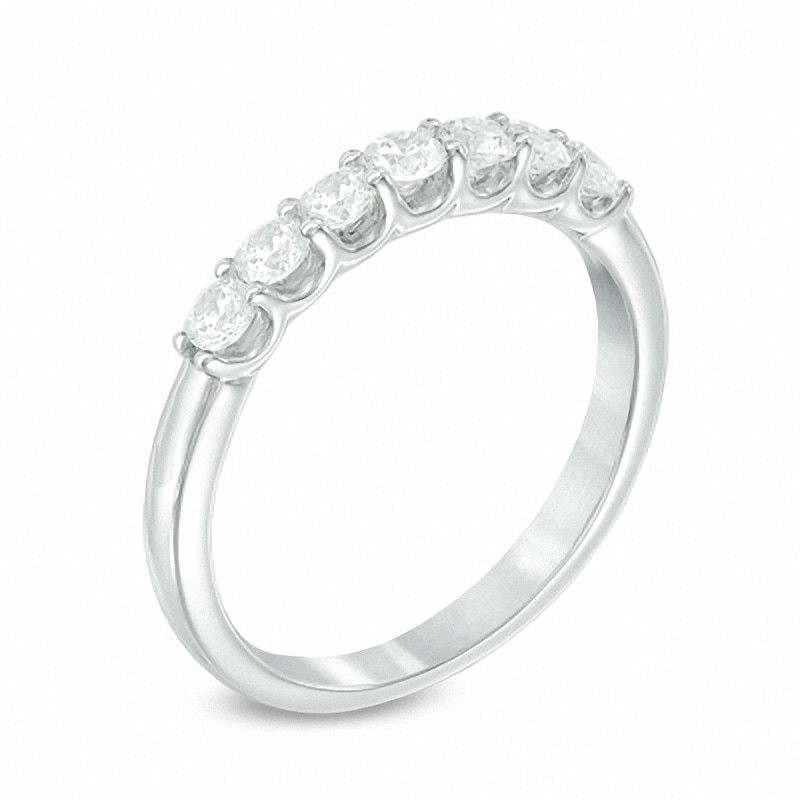 Previously Owned - Canadian Ideal 0.50 CT. T.W. Certified Diamond Seven Stone Band in 14K White Gold (I/I1)
