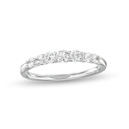 Previously Owned - 0.50 CT. T.W. Canadian Certified Diamond Seven Stone Anniversary Band in 14K White Gold (I/I1)