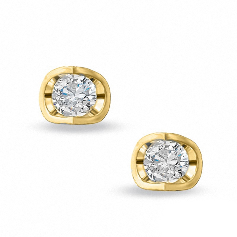 Previously Owned - 0.40 CT. T.W. Canadian Certified Diamond Solitaire Tension Stud Earrings in 14K Gold (I/I2)