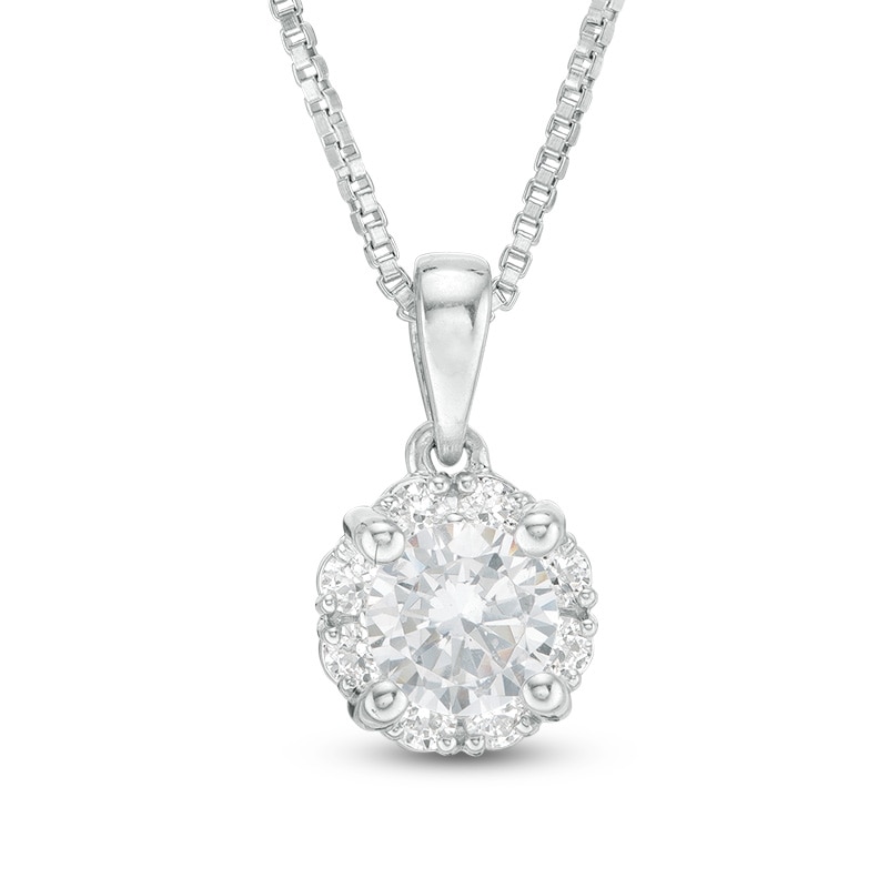 Previously Owned - 0.50 CT. T.W. Certified Canadian Diamond Frame Pendant in 14K White Gold (I/I2)