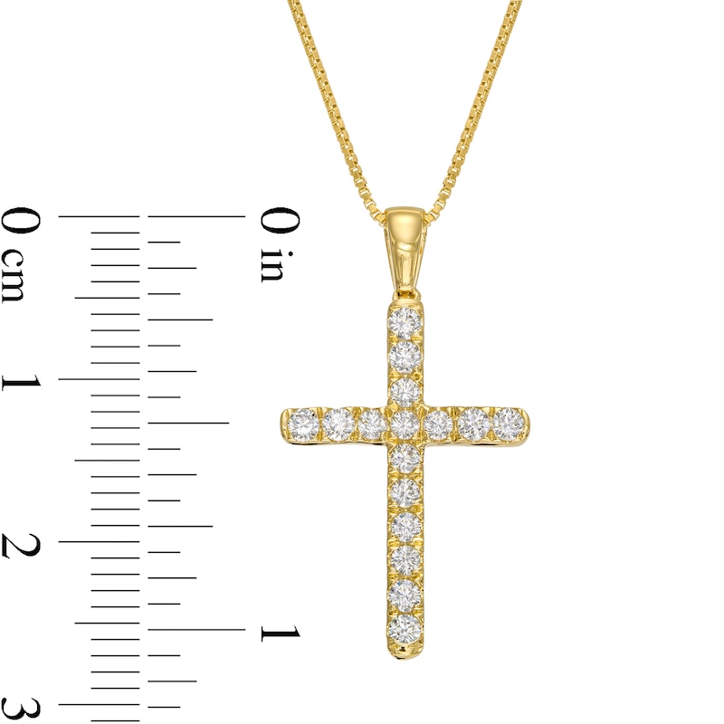 Previously Owned - 0.45 CT. T.W. Certified Lab-Grown Diamond Cross Pendant in 14K Gold (F/SI2)