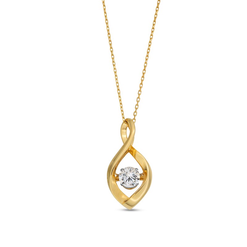 Previously Owned - Unstoppable Love™ 0.50 CT. Certified Lab-Grown Diamond Solitaire Infinity Drop Pendant in 10K Gold (F/SI2)