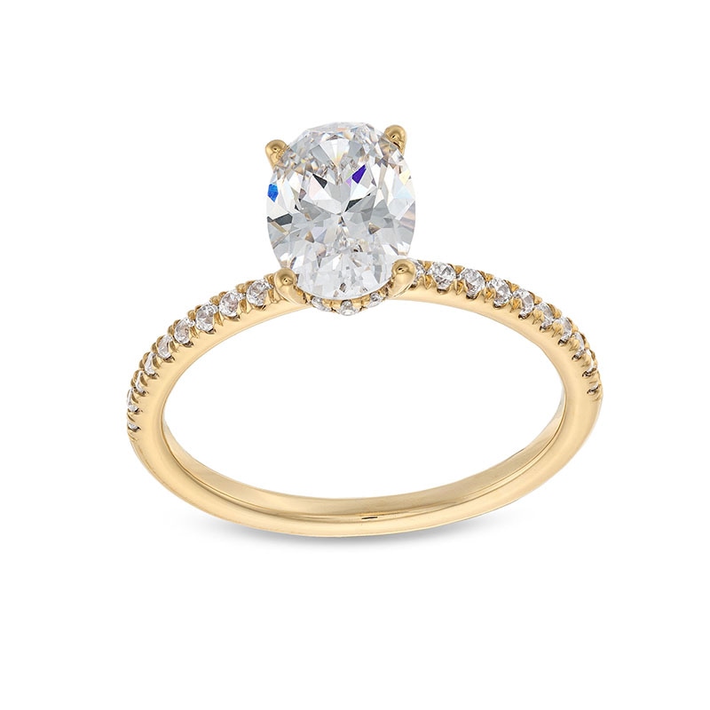 Previously Owned - 1.75 CT. T.W. Oval Certified Lab-Grown Diamond Engagement Ring in 14K Gold (F/VS2)