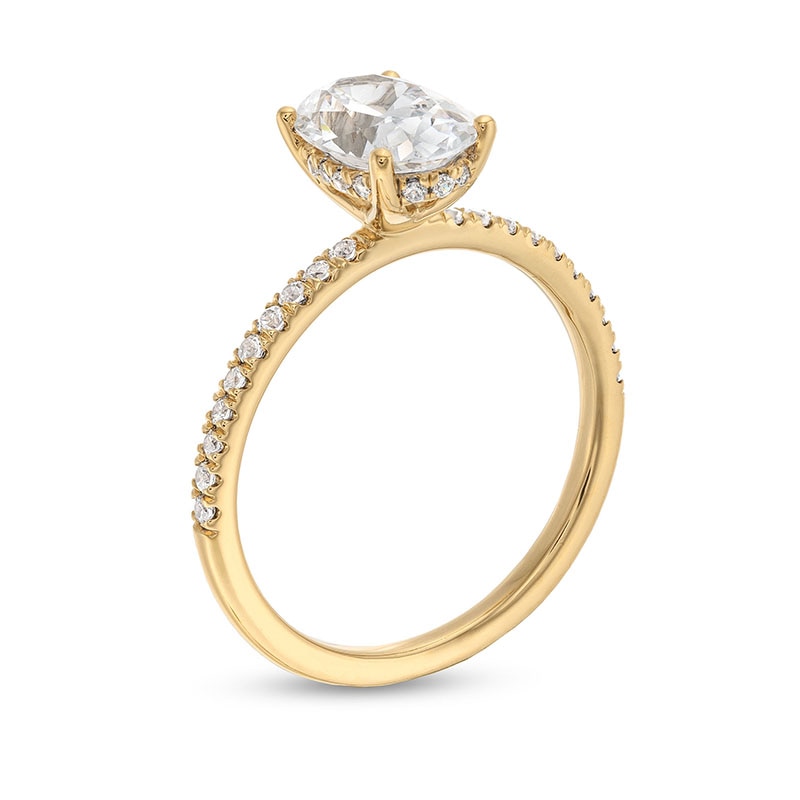 Previously Owned - 1.75 CT. T.W. Oval Certified Lab-Grown Diamond Engagement Ring in 14K Gold (F/VS2)