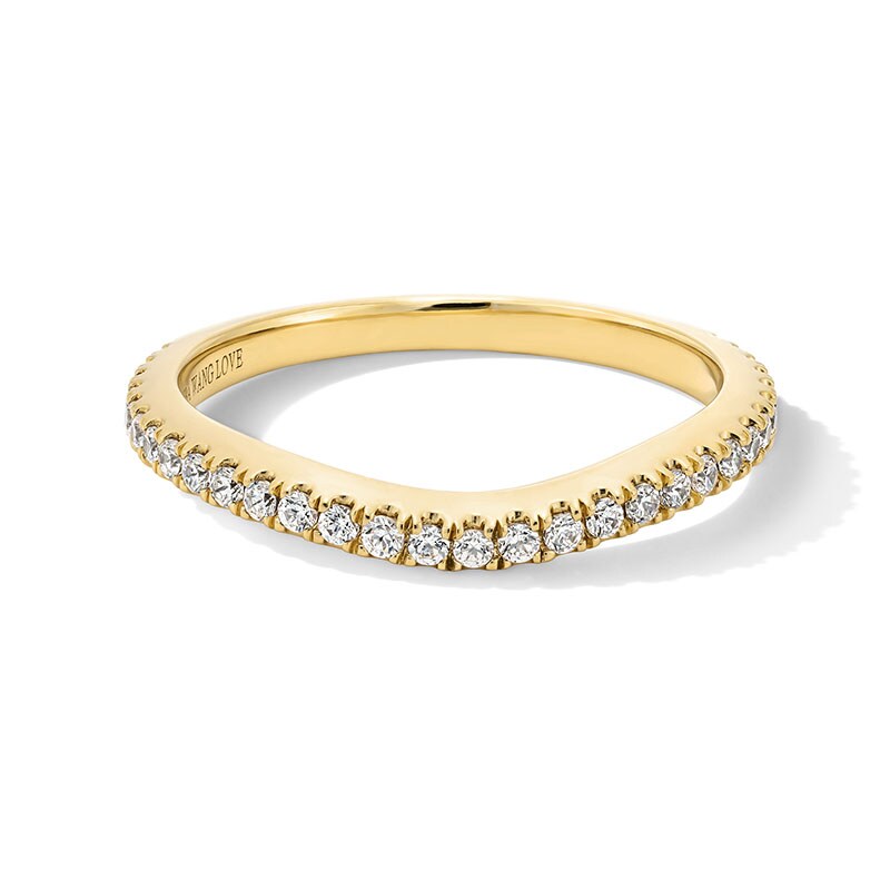 Previously Owned - Vera Wang Love Collection 0.25 CT. T.W. Certified Lab-Grown Diamond Contour Band in 14K Gold (F/VS2)