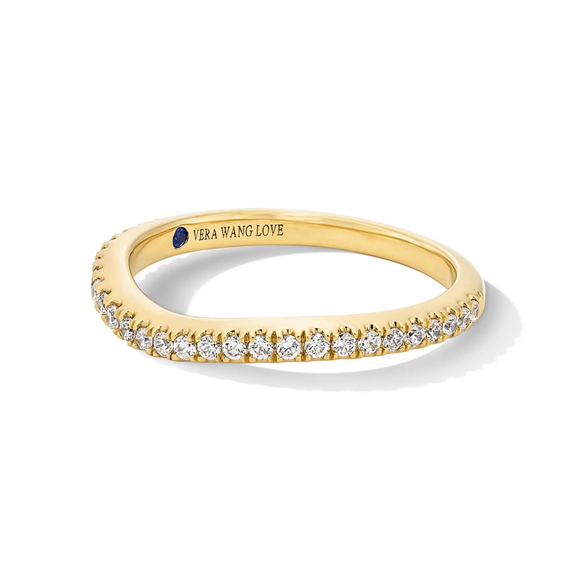 Previously Owned - Vera Wang Love Collection 0.25 CT. T.W. Certified Lab-Grown Diamond Contour Band in 14K Gold (F/VS2)
